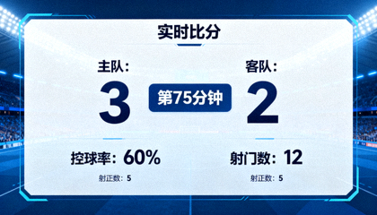 显示实时比分与赛况数据的屏幕画面