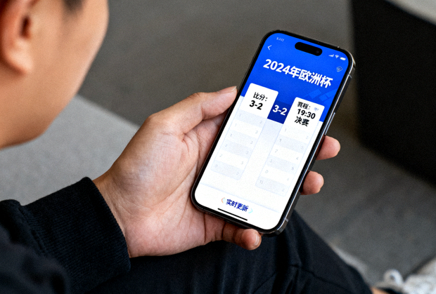 用户在移动设备上查看体育赛事比分与赛程信息